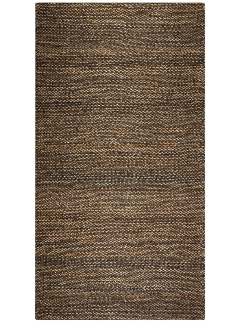 Tapis kilim fait main en chanvre motif uni LOOK 607 Marron - Kiabi