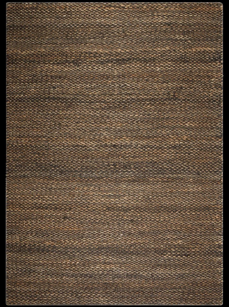 Tapis kilim fait main en chanvre motif uni LOOK 607 Marron - Kiabi