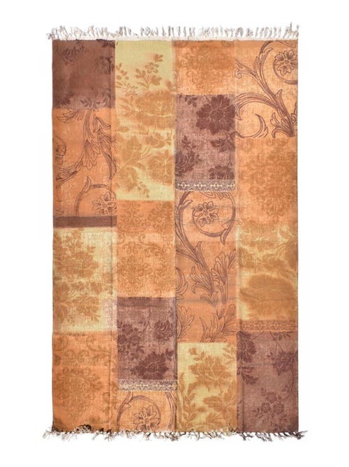 Tapis kilim fait main en coton motif ethnique - Kiabi