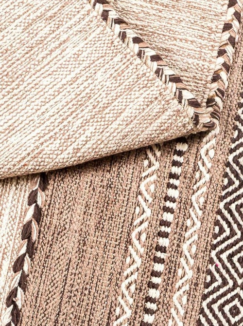 Tapis kilim fait main en coton motif ethnique LYN46 TIVE - Kiabi