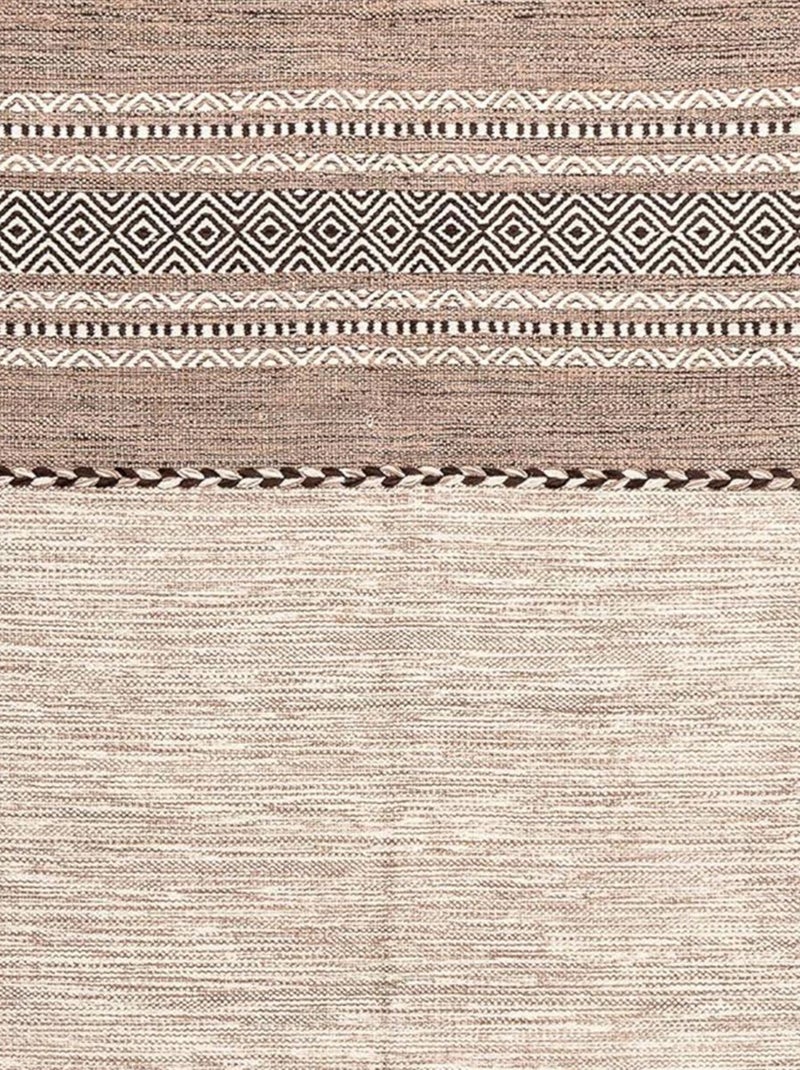 Tapis kilim fait main en coton motif ethnique LYN46 TIVE Beige - Kiabi