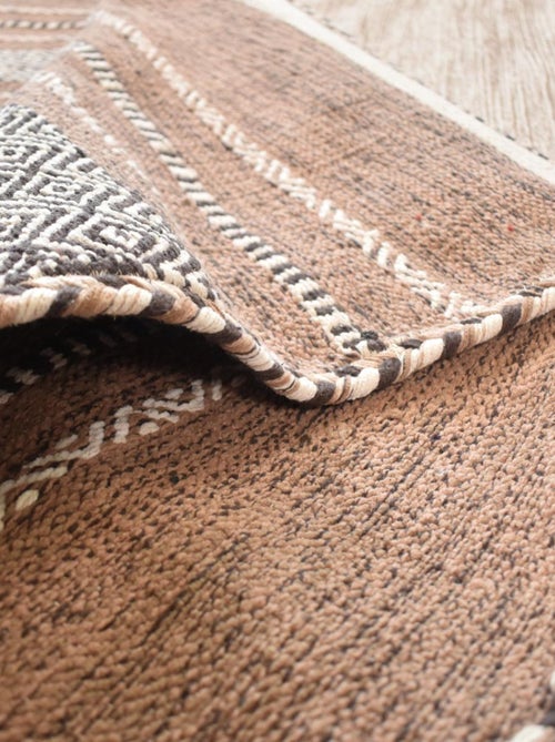 Tapis kilim fait main en coton motif ethnique LYN46 TIVE - Kiabi