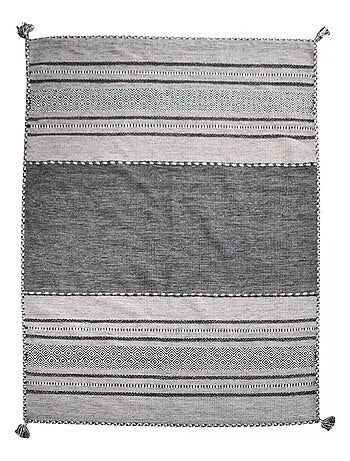 Tapis kilim fait main en coton motif ethnique LYN46 TIVE