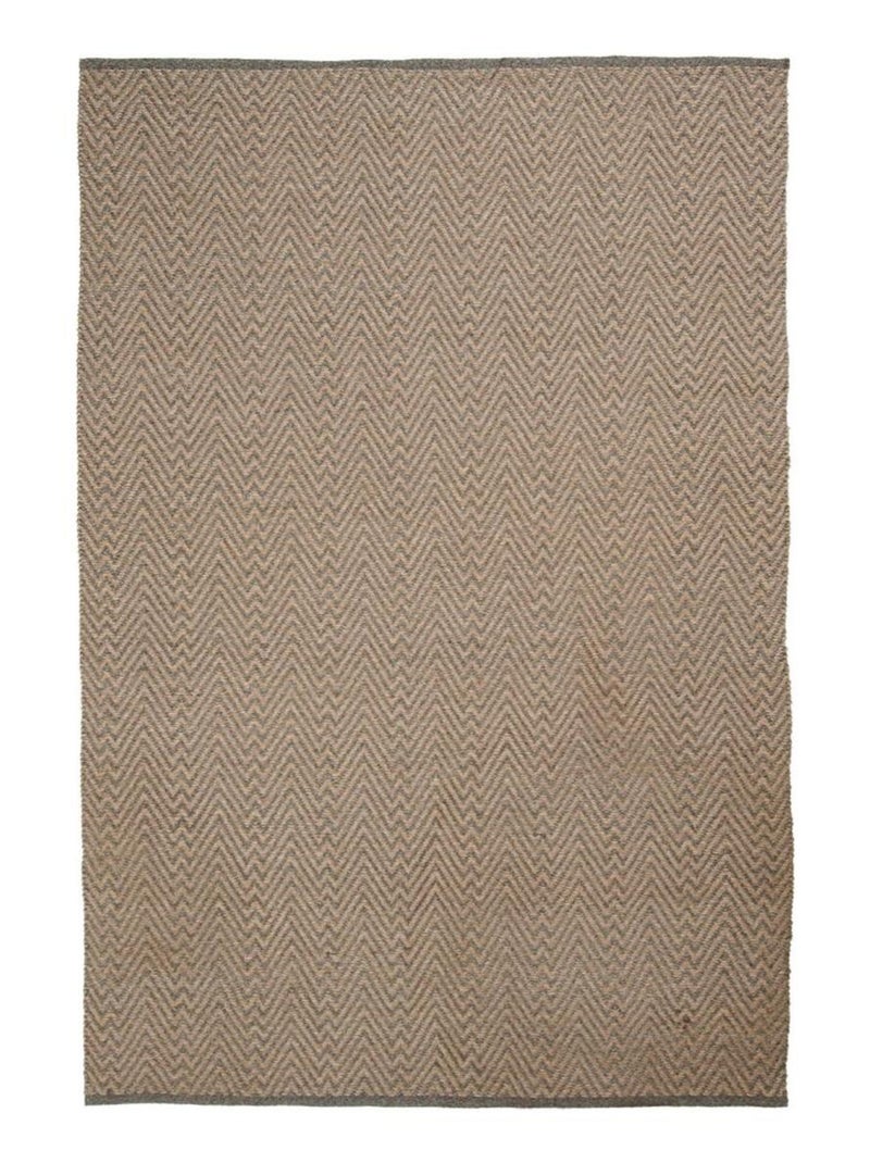 Tapis kilim fait main en coton motif géométrique Beige - Kiabi