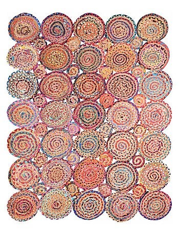 Tapis kilim fait main en coton motif géométrique