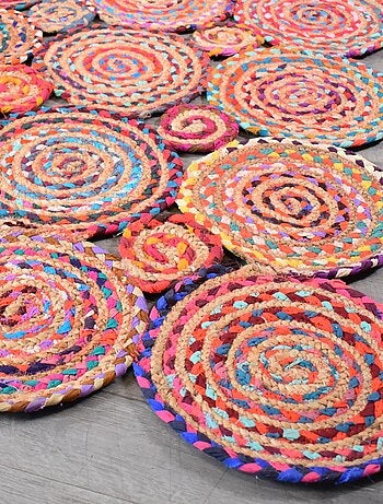 Tapis kilim fait main en coton motif géométrique