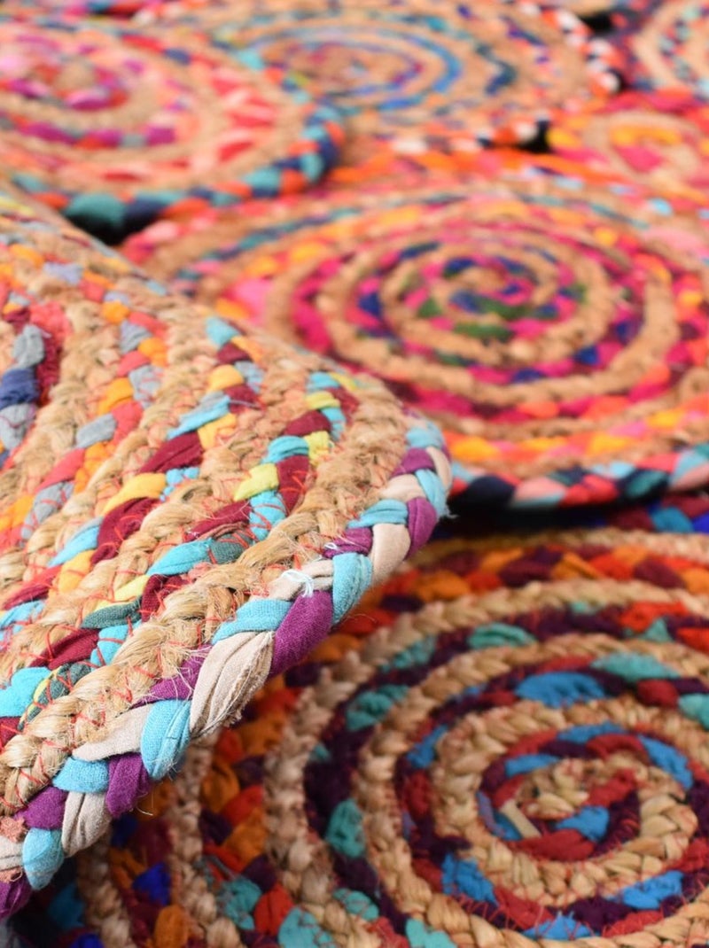Tapis kilim fait main en coton motif géométrique Multicolore - Kiabi