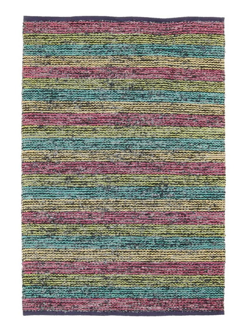 Tapis kilim fait main en coton motif géométrique Multicolore - Kiabi