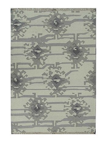 Tapis kilim fait main en laine motif abstrait KMESAR