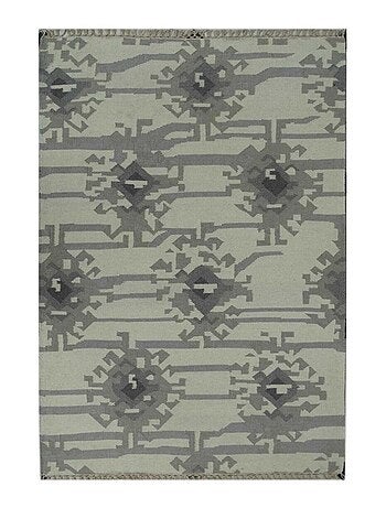 Tapis kilim fait main en laine motif abstrait KMESAR