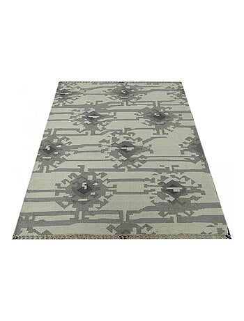 Tapis kilim fait main en laine motif abstrait KMESAR