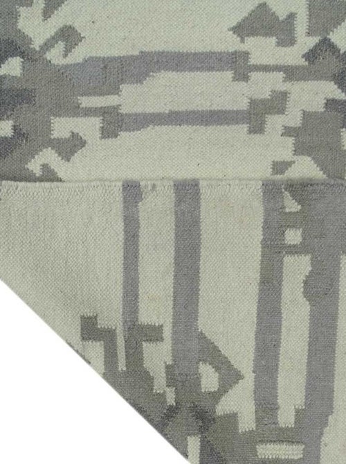 Tapis kilim fait main en laine motif abstrait KMESAR - Kiabi
