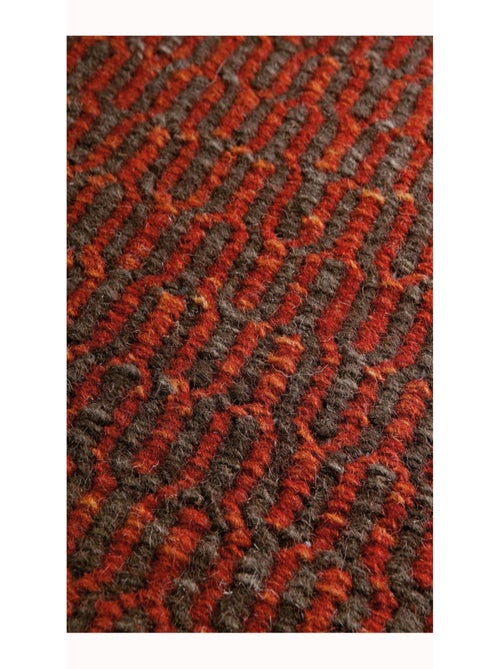 Tapis kilim fait main en laine motif faux uni - Kiabi