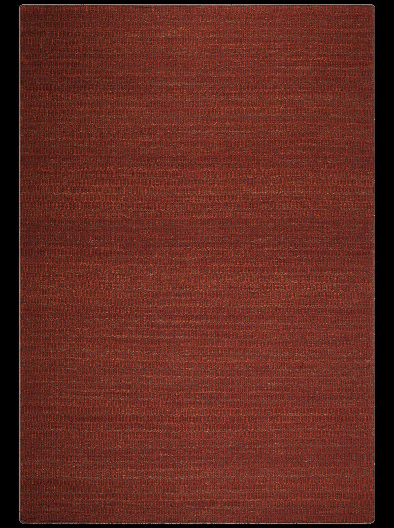 Tapis kilim fait main en laine motif faux uni Rouge - Kiabi
