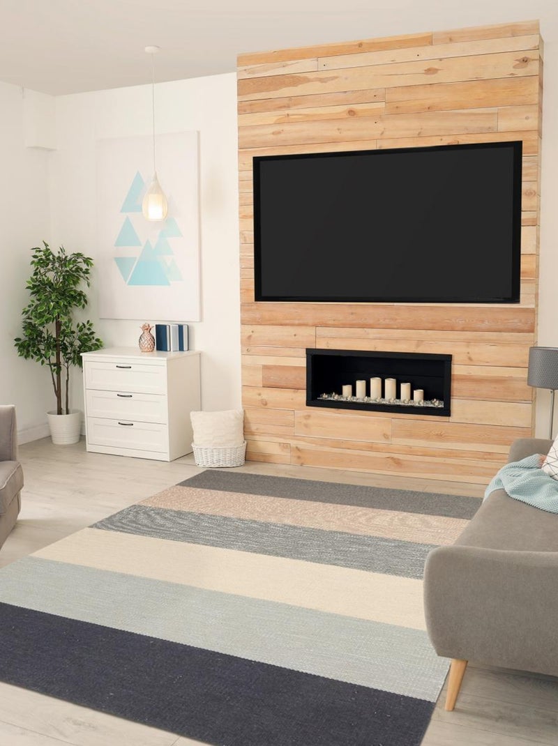 Tapis kilim fait main en laine motif géométrique Multicolore - Kiabi