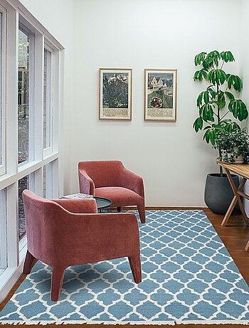 Tapis kilim fait main en laine motif scandinave