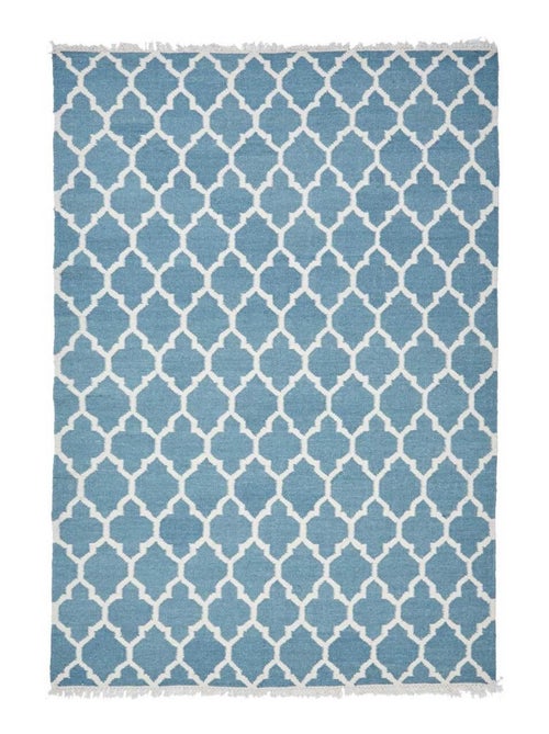Tapis kilim fait main en laine motif scandinave - Kiabi