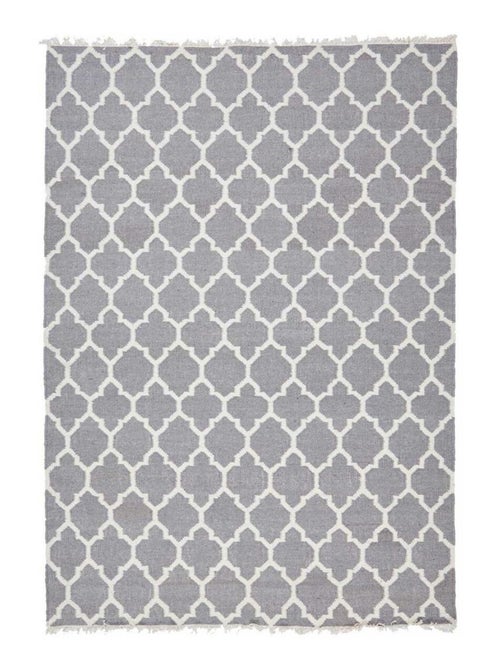 Tapis kilim fait main en laine motif scandinave - Kiabi