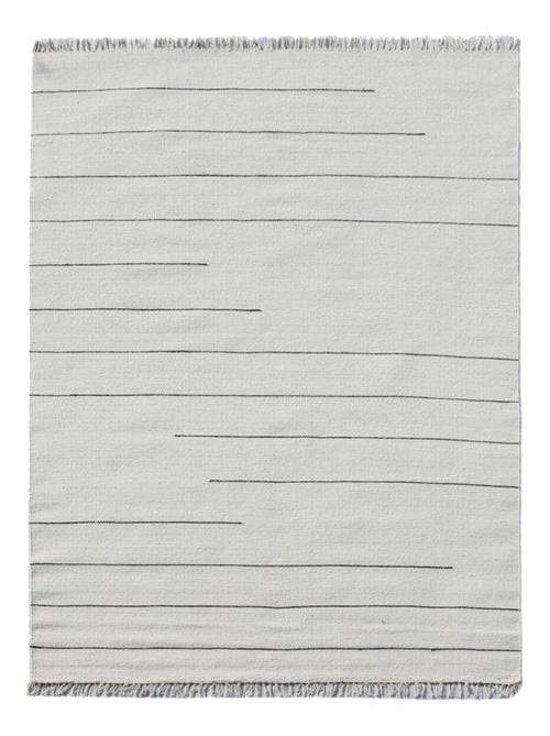 Tapis kilim fait main en laine motif simple PRAHA - Kiabi
