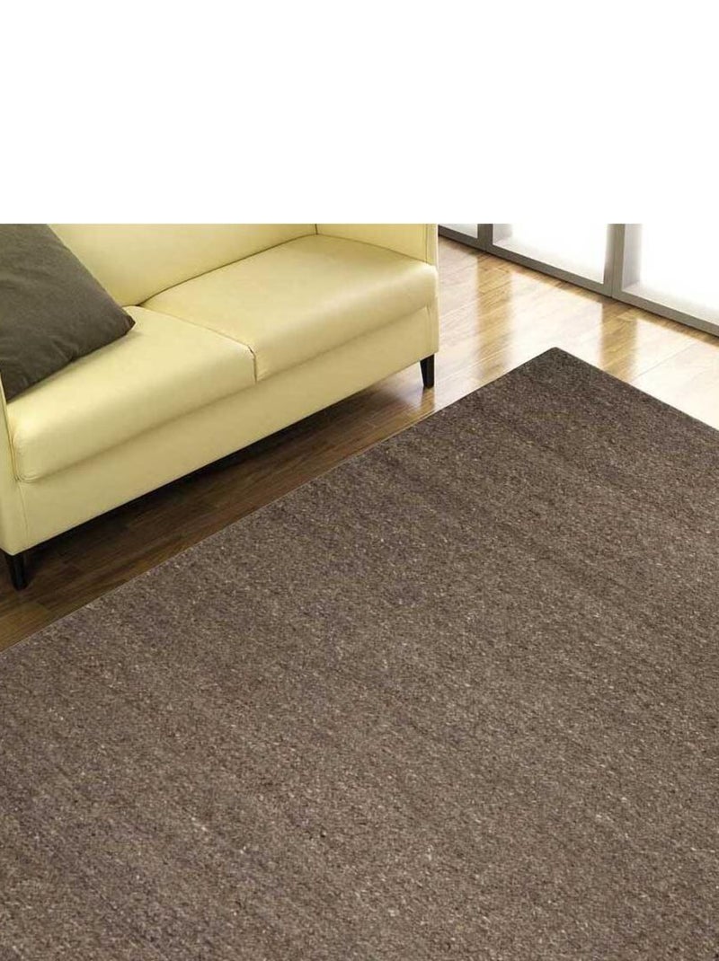 Tapis kilim fait main en laine motif uni LOOK 406 Noir - Kiabi