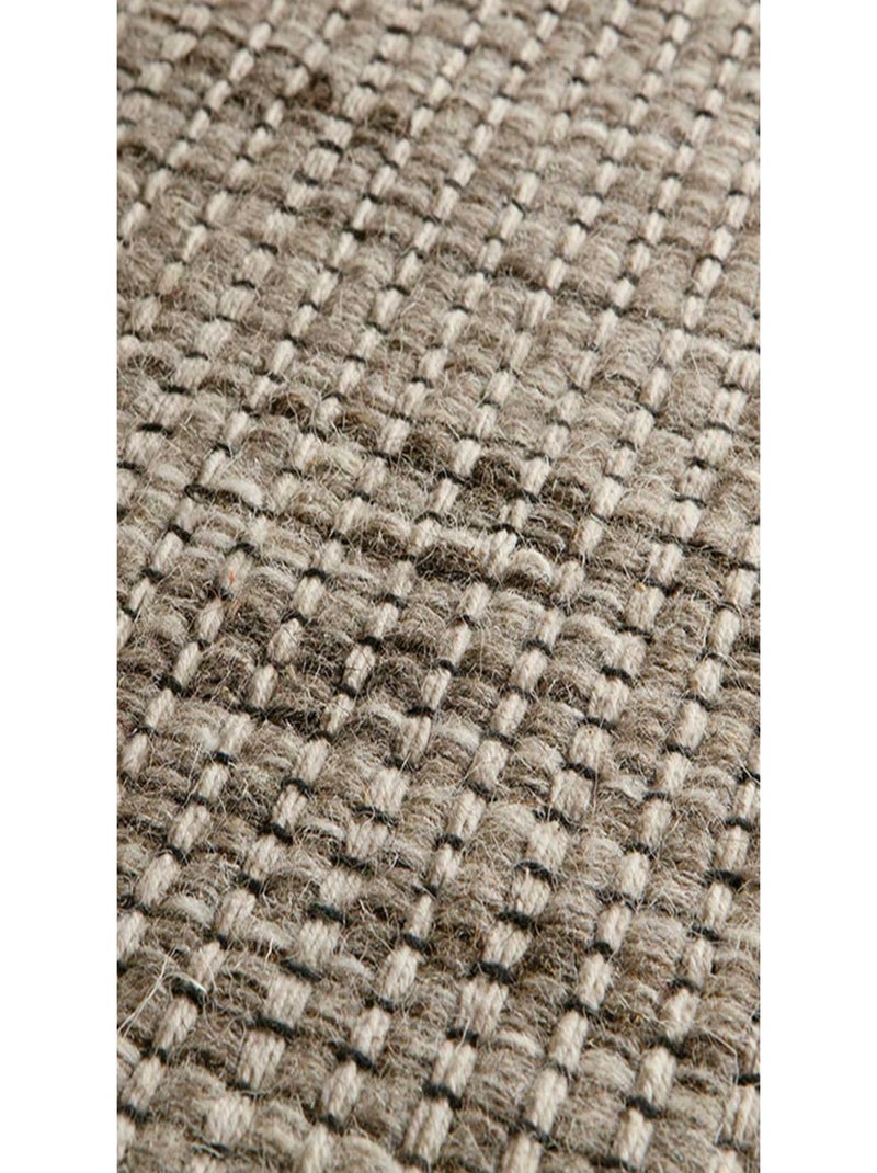 Tapis kilim fait main en laine motif uni LOOK 408 Gris - Kiabi