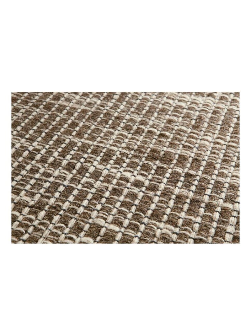 Tapis kilim fait main en laine motif uni LOOK 408 Marron - Kiabi