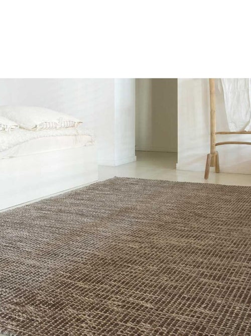 Tapis kilim fait main en laine motif uni LOOK 408 - Kiabi