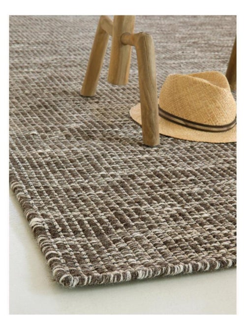 Tapis kilim fait main en laine motif uni LOOK 408 - Kiabi