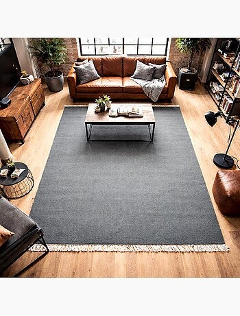 Tapis kilim fait main en laine motif uni LYN12 BAYA IBAY