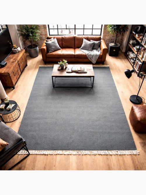 Tapis kilim fait main en laine motif uni LYN12 BAYA IBAY - Kiabi