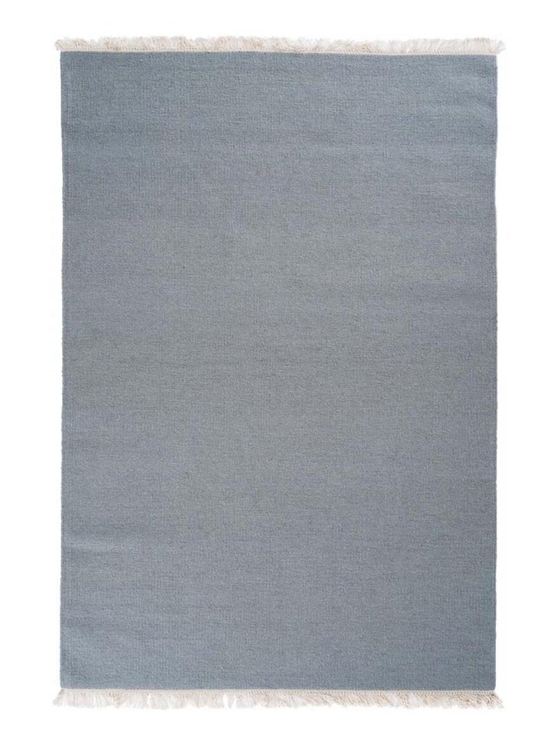 Tapis kilim fait main en laine motif uni LYN12 BAYA IBAY Argent - Kiabi