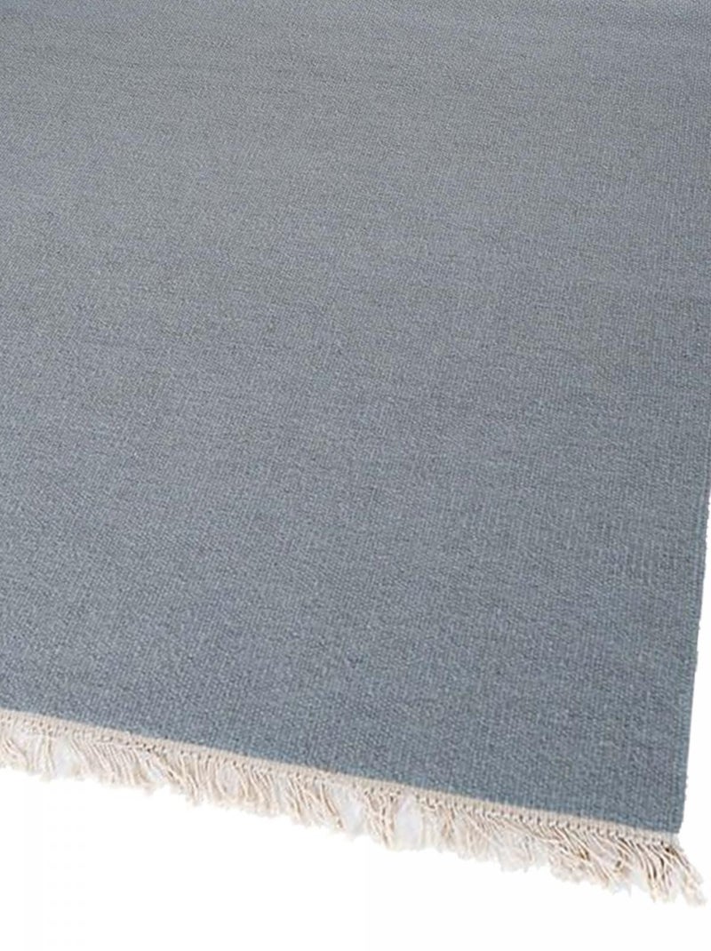Tapis kilim fait main en laine motif uni LYN12 BAYA IBAY Argent - Kiabi