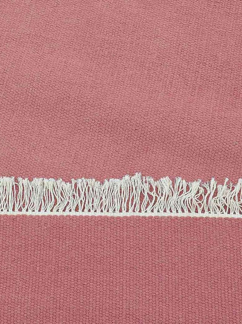 Tapis kilim fait main en laine motif uni LYN12 BAYA IBAY Rose - Kiabi