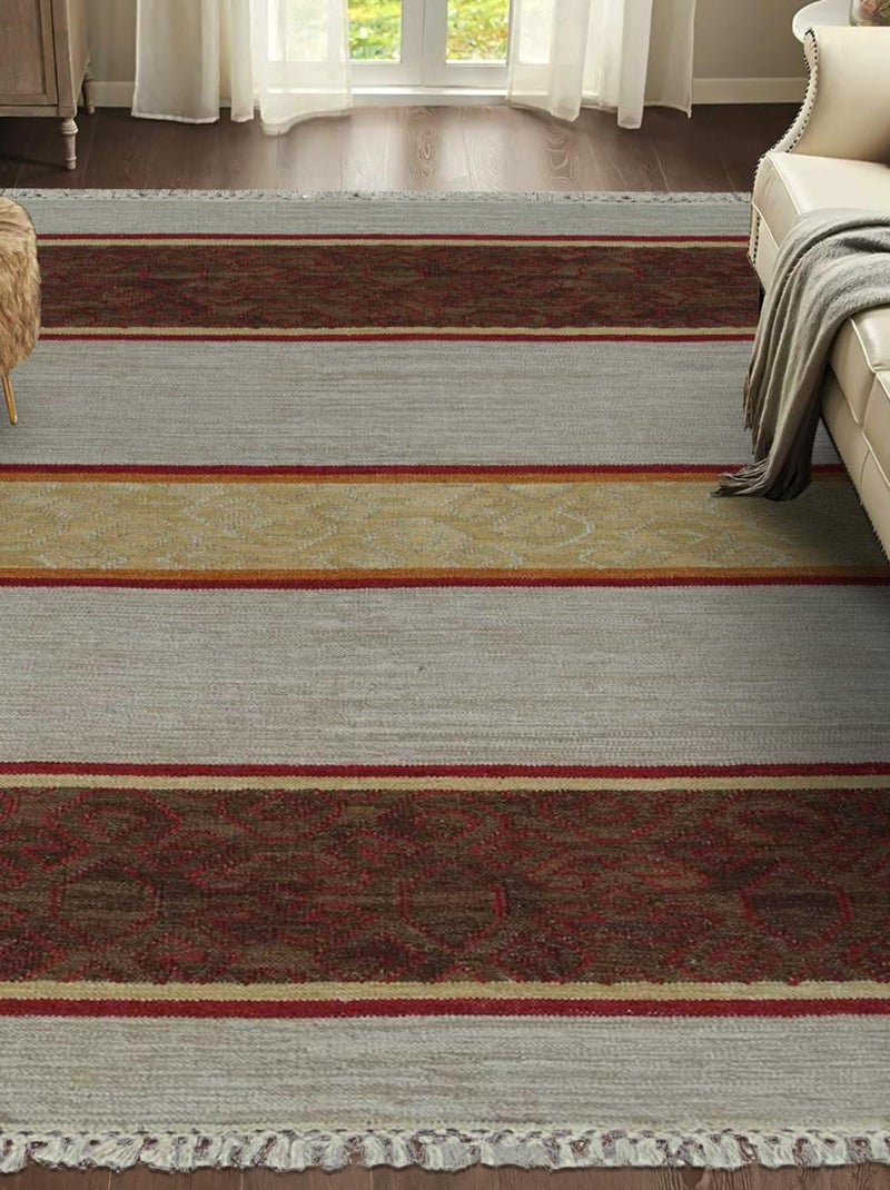 Tapis kilim fait main en laine SARIKILIM Gris - Kiabi