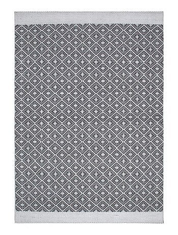 Tapis kilim fait main en PET motif géométrique