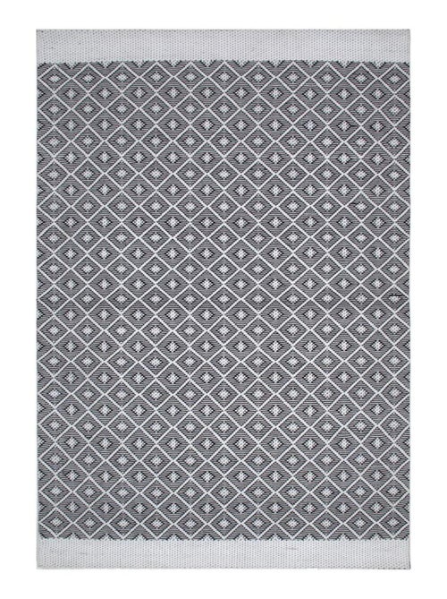 Tapis kilim fait main en PET motif géométrique - Kiabi