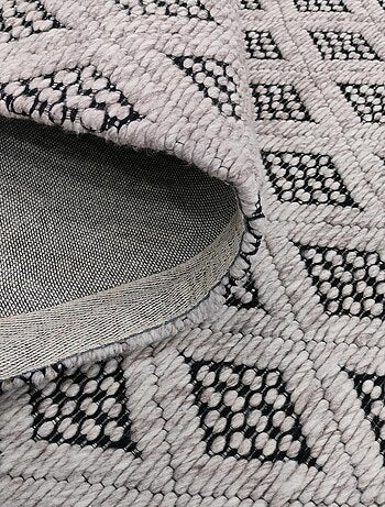 Tapis kilim fait main en PET motif géométrique