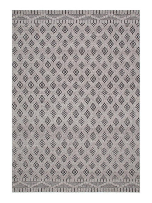 Tapis kilim fait main en PET motif géométrique - Kiabi