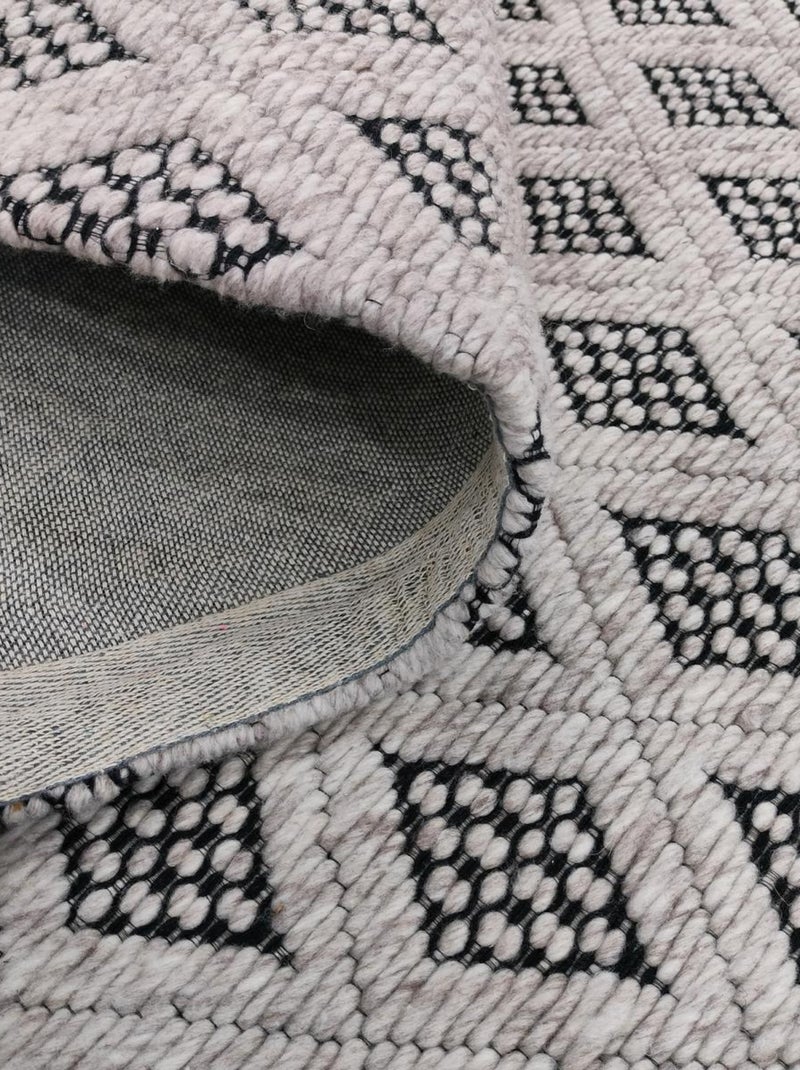 Tapis kilim fait main en PET motif géométrique Ecru - Kiabi