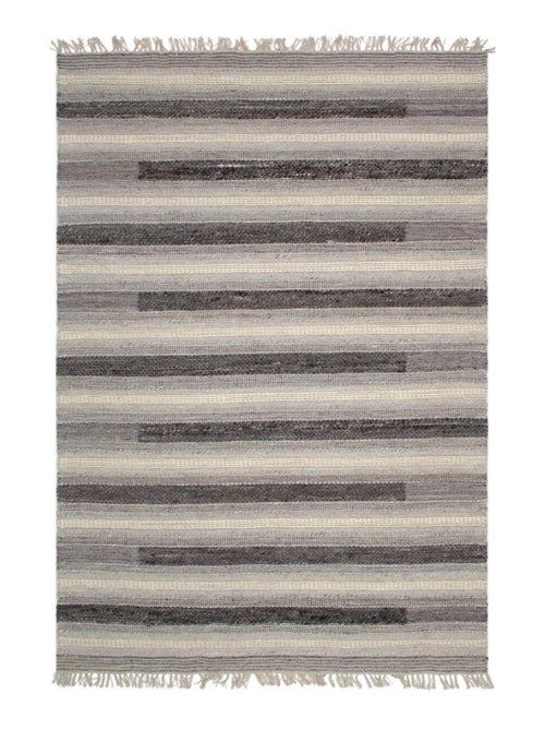 Tapis kilim fait main en PET motif géométrique - Kiabi