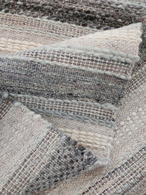 Tapis kilim fait main en PET motif géométrique - Kiabi