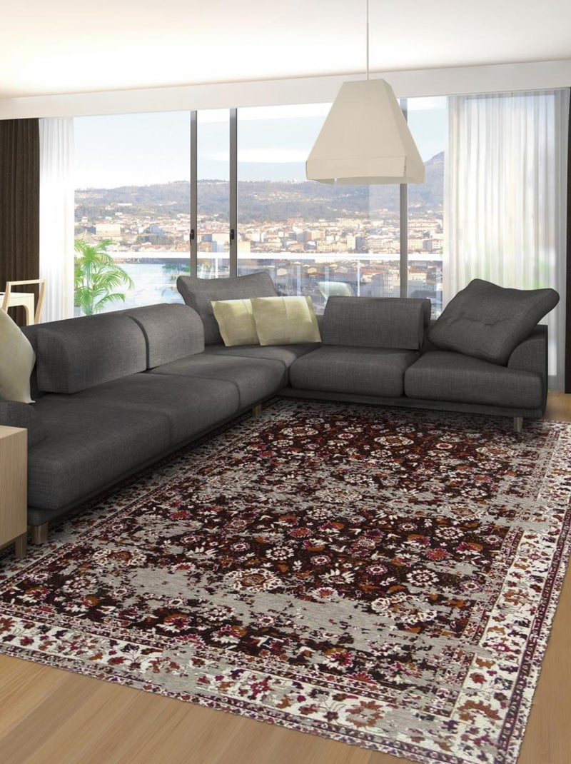 Tapis kilim fait main motif oriental MORESA Marron - Kiabi