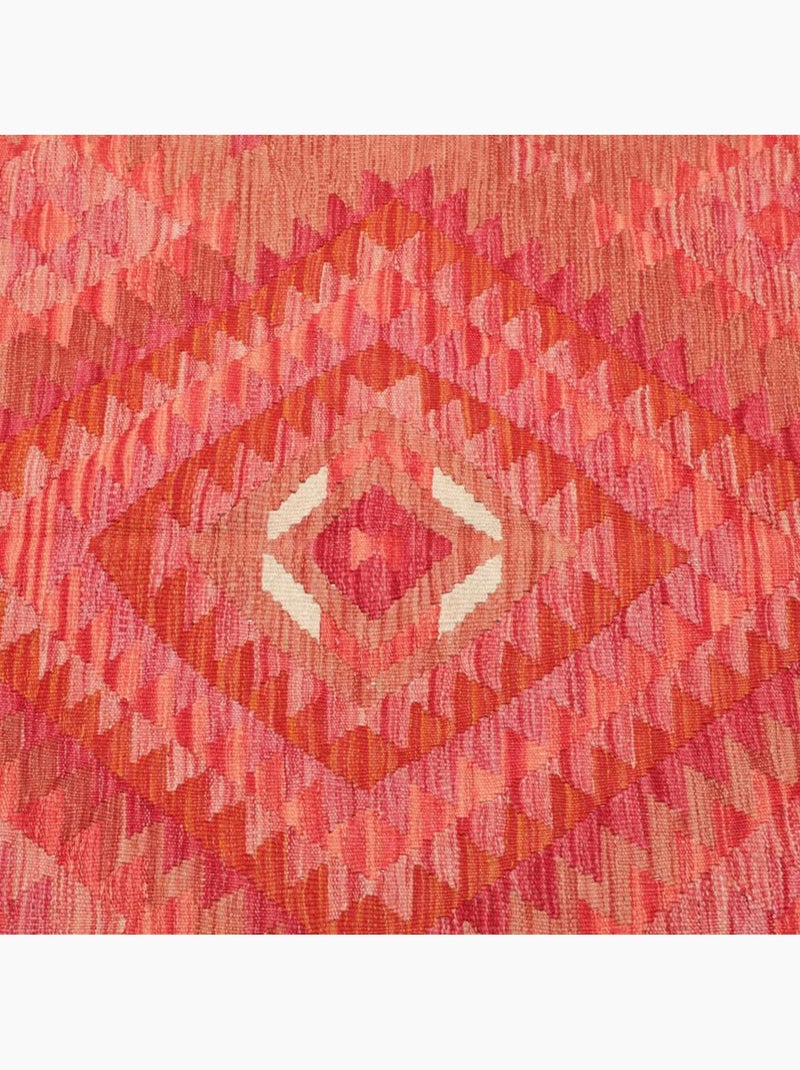 Tapis kilim géométrique, tissé plat en laine, kilim 33 Rouge - Kiabi