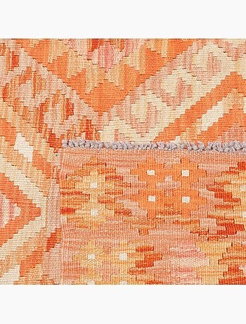 Tapis kilim géométrique, tissé plat en laine, kilim 58