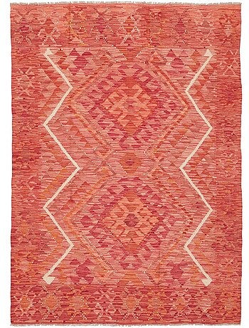 Tapis kilim géométrique, tissé plat en laine, kilim 77