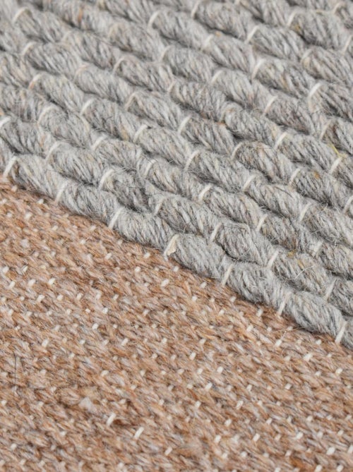 Tapis kilim GRATA, fait à la main en laine motif géométrique - Kiabi