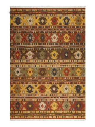 Tapis kilim laine et coton plat avec franges Bangui