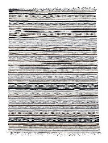 Tapis kilim LALAO, fait à la main en laine motif géométrique