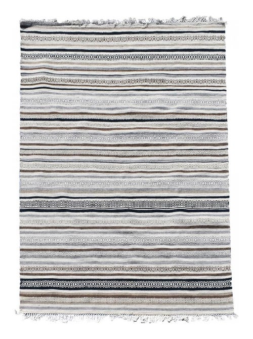 Tapis kilim LALAO, fait à la main en laine motif géométrique - Kiabi