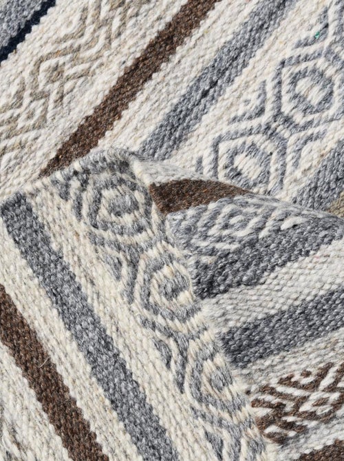 Tapis kilim LALAO, fait à la main en laine motif géométrique - Kiabi